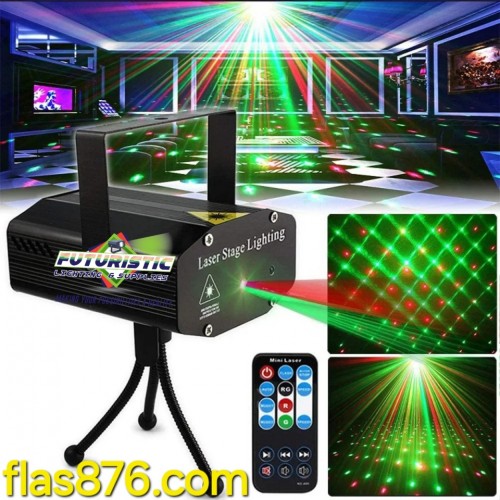Red and Green Sound Active Remote Controlled Disco Laser Light