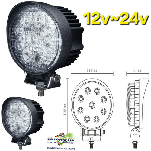 Round LED Fog Offroad 12v 24v Light